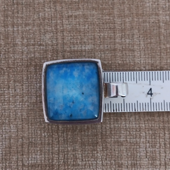 Vintage Barse Lapis Lazuli Sterling Silver Square Pendant - Picture 4 of 11